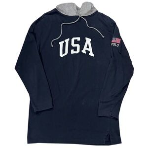 Vintage Polo Sport Ralph Lauren USA Long Sleeve Shirt Hoodie (Size S)